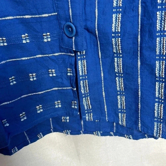 Habitat oversized PTP 20.5” shirt NWT,textured,embroidered,striped,hi-lo. - Picture 7 of 17
